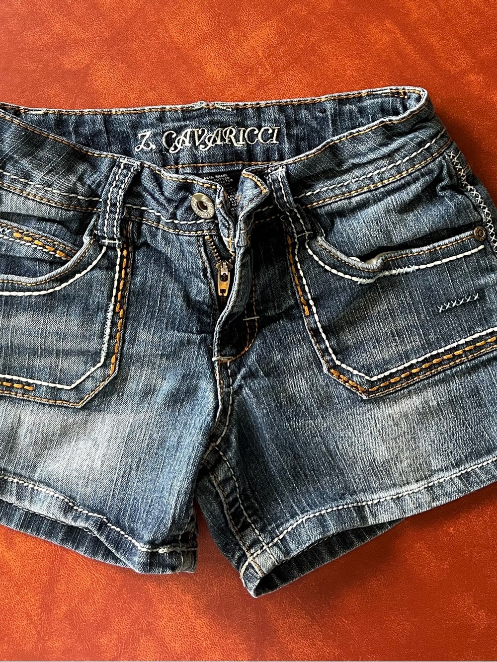 Z. Cavaricci Distressed Dark Blue Denim Shorts